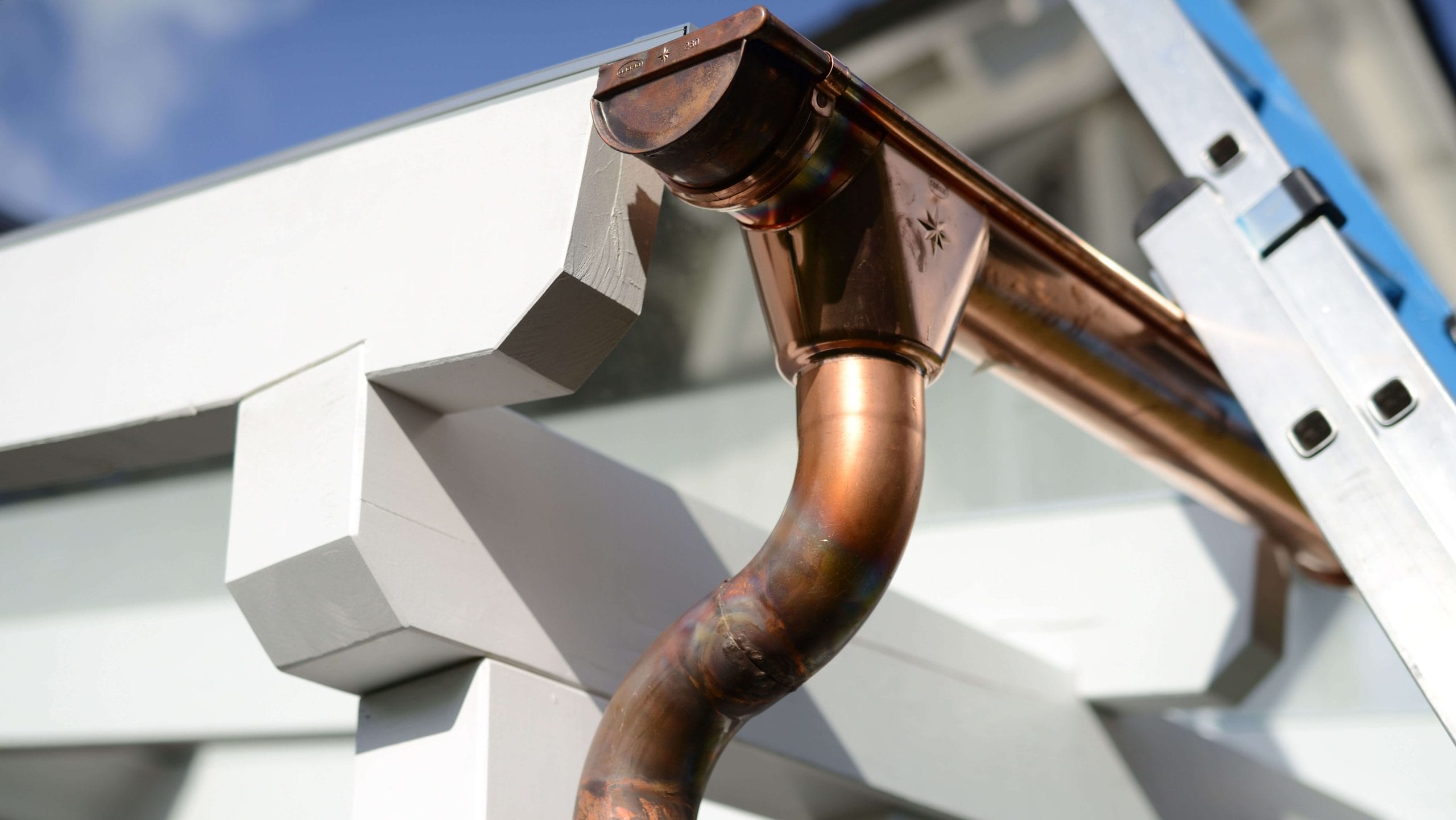 High-end copper gutters with a seamless design for residential properties in Dallas
